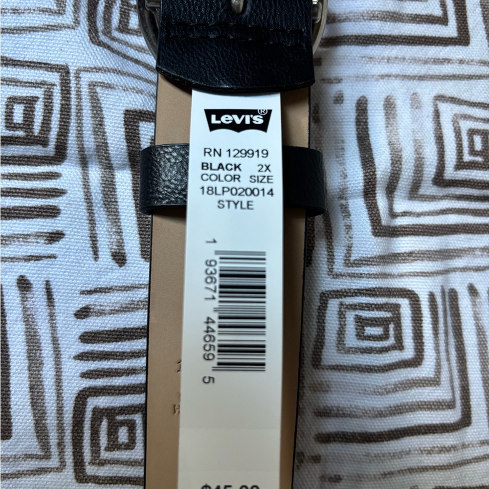 Levi's Red and Black Belt with Silver Buckle